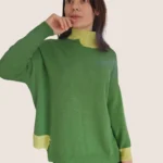 Megztinis Kimono dviejų spalvų - kašmyras, viskozė, merino vilna