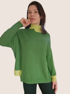 Megztinis Kimono dviejų spalvų - kašmyras, viskozė, merino vilna